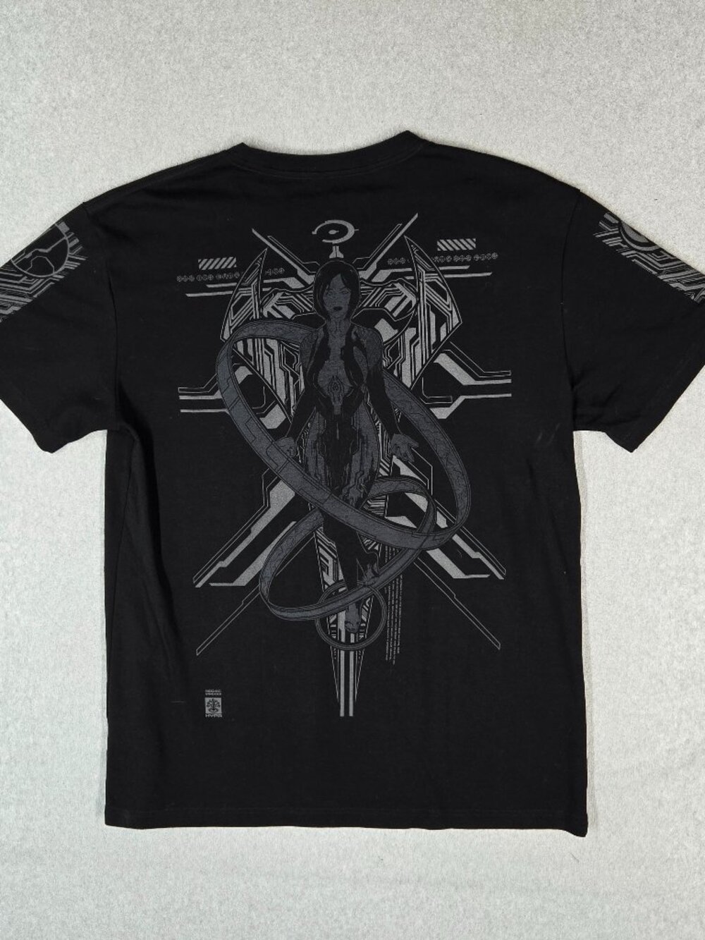 NEO4IC Men Shirt XXL Black Graphic Cortana Halo Armor Crew Neck Tee Pullover